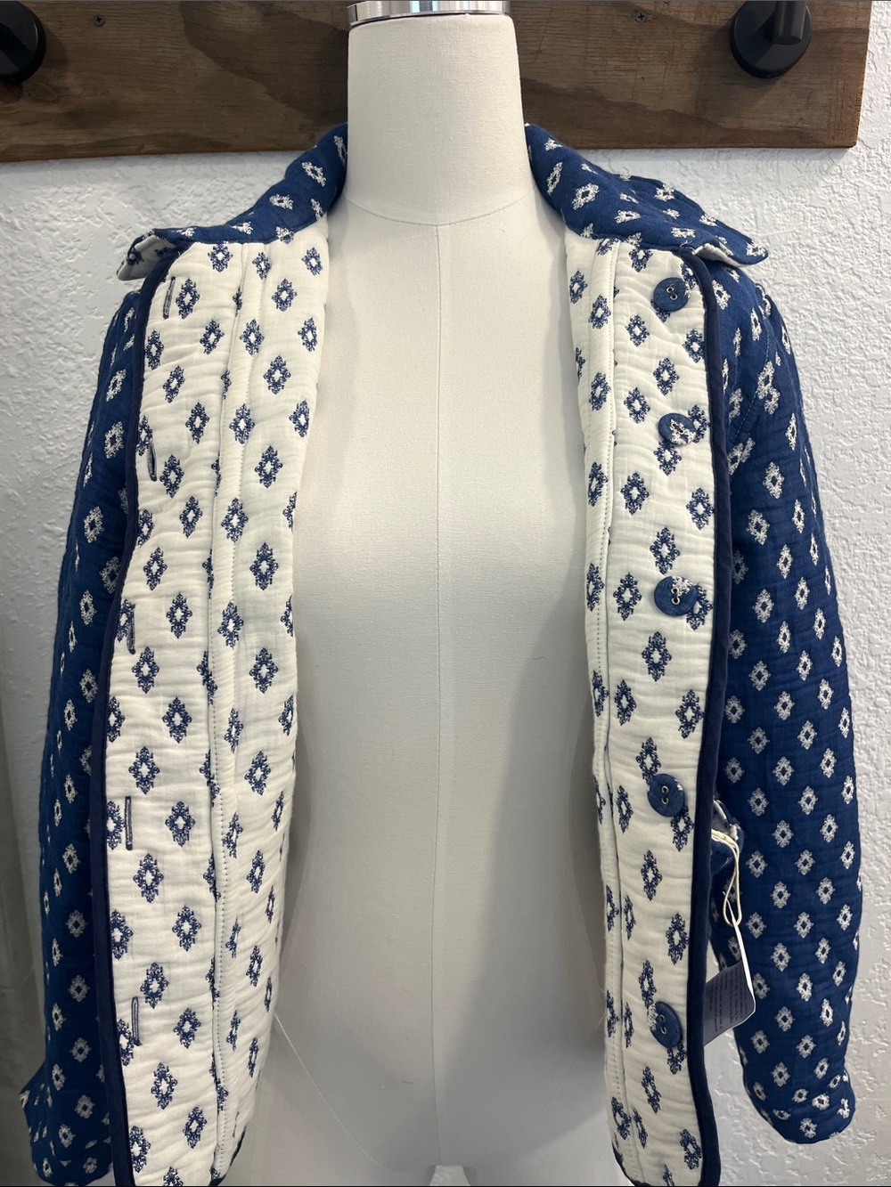 Souleiado- Navy blue & white GISELE "Merveilleuse" jacket - Picture 5 of 11
